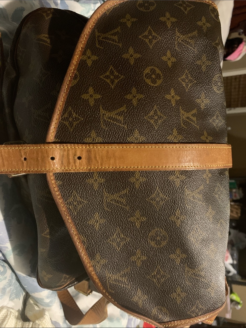 Louis Vuitton Brown Monogram Canvas Duffel with Tan Leather Trim and Straps - Picture 8 of 16